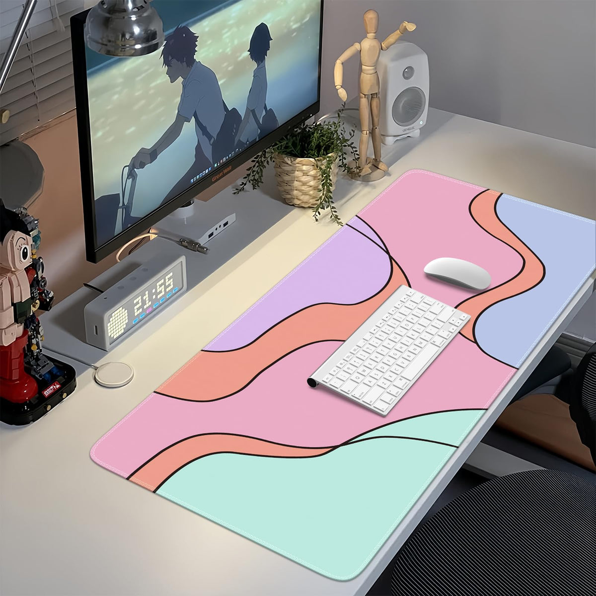 iCasso Desk Mat,XXL Large Mouse Pad for Desk,Colour Topographic