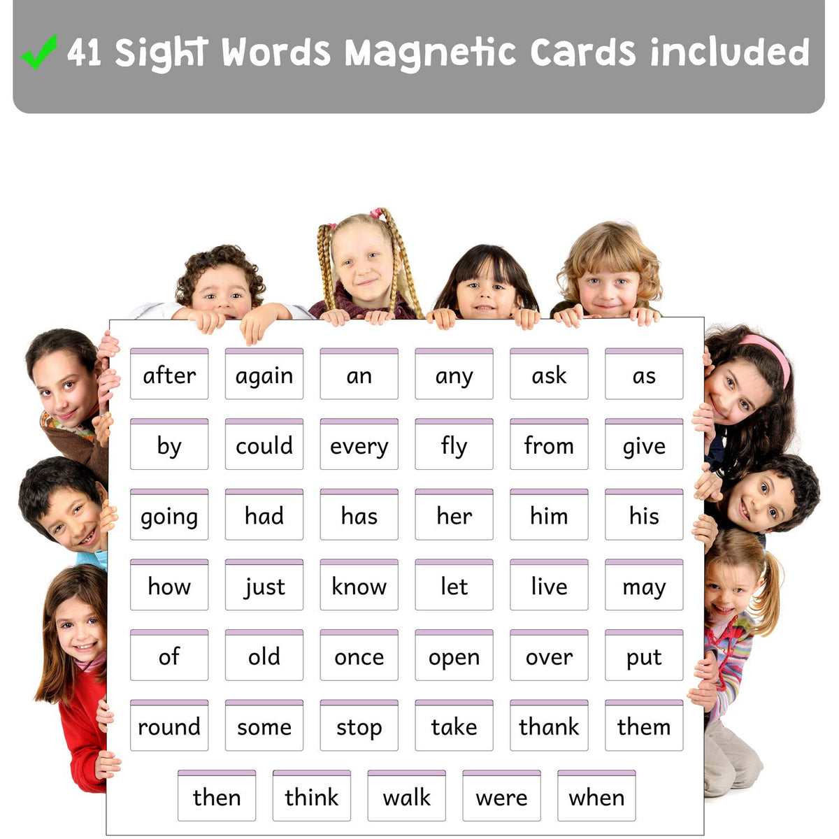 Attractivia 1st Grade Sight Words Magnetic Flash Cards(First Grade) - 41 Sturdy Large Dolch Cards