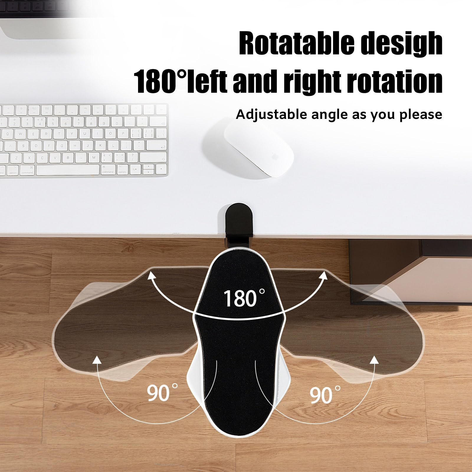 Hovadova Computer Arm Rest for Desk, 180° Swivel and 90° Foldable, White