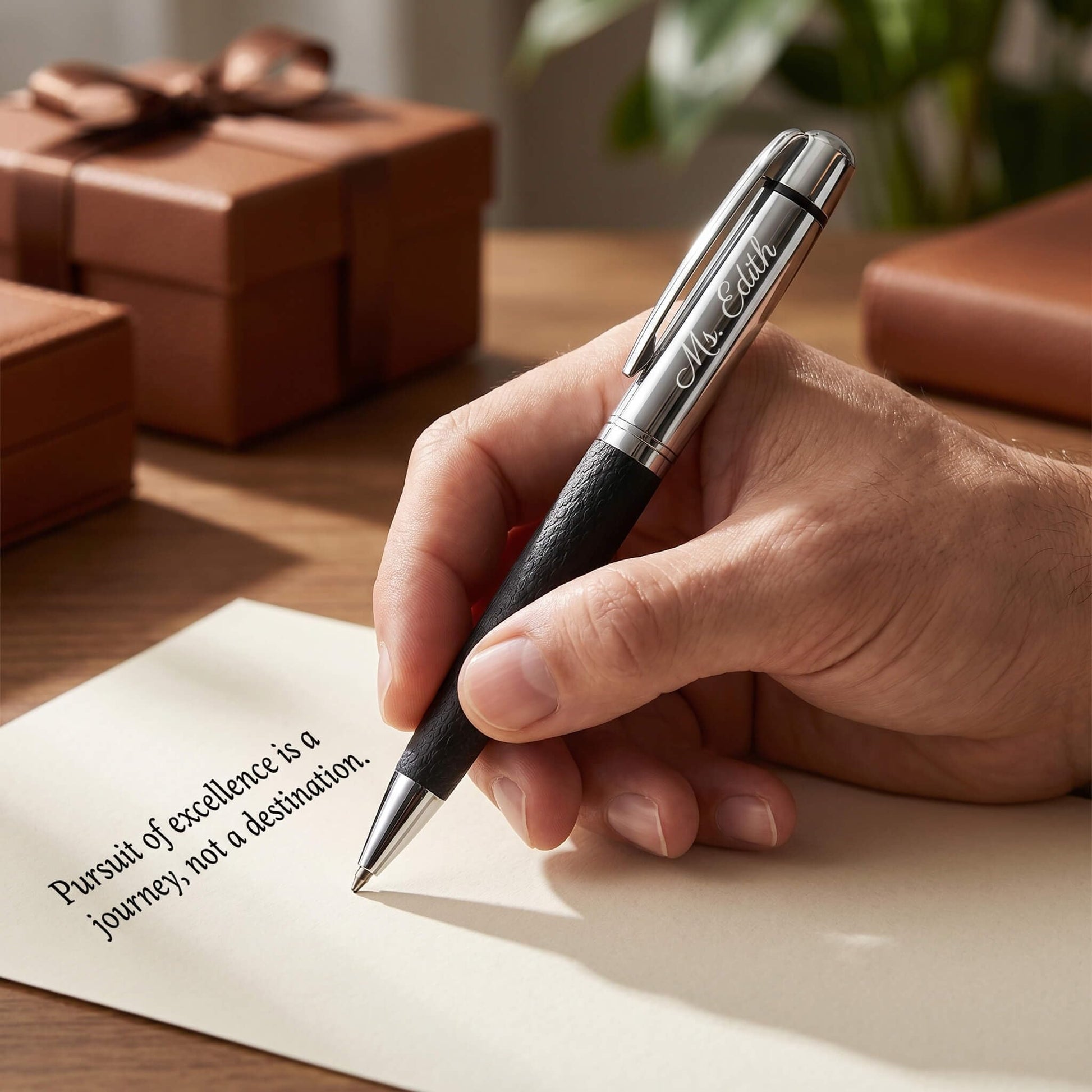 Personalized Luxury Ballpoint Pen Writing Set-Stunning Pen with PU Leather