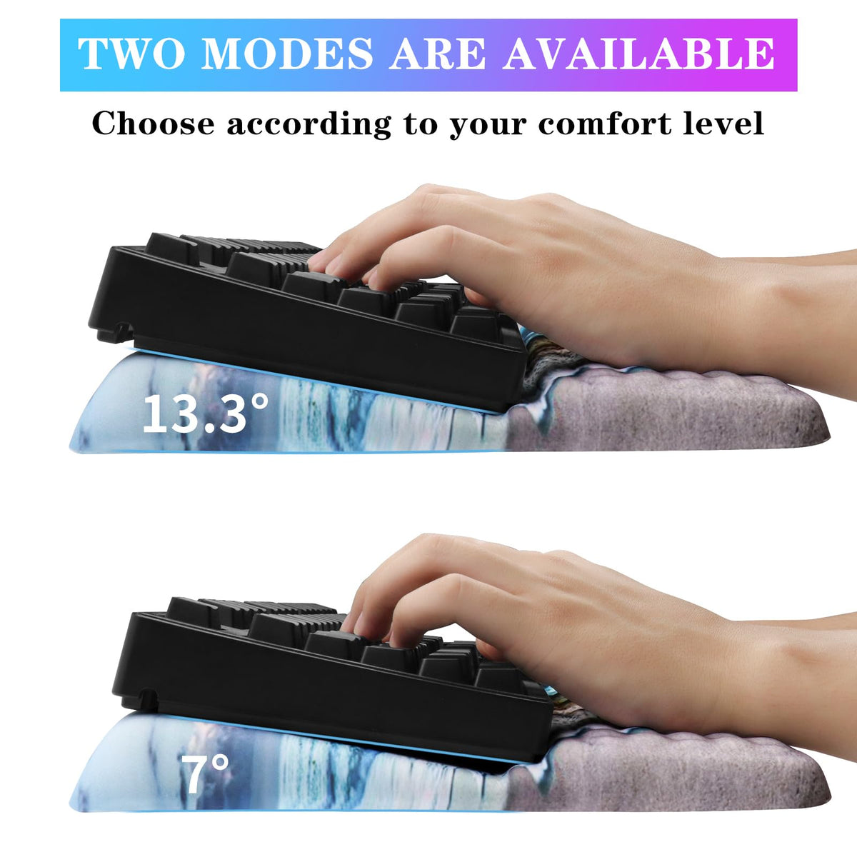 Computer Keyboard Stand with Wrist Rest, Ergonomic Tilted Keyboard Holder - Keyboard Riser with
