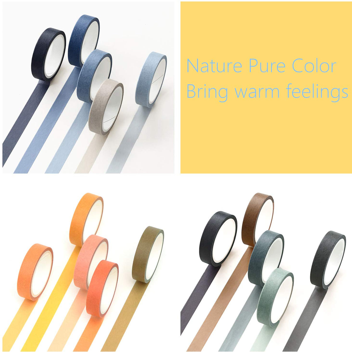 VIVIQUEN 30 Rolls Washi Tape Set Colored Masking Tape Pack Decorative Thin Tapes Children and Gifts