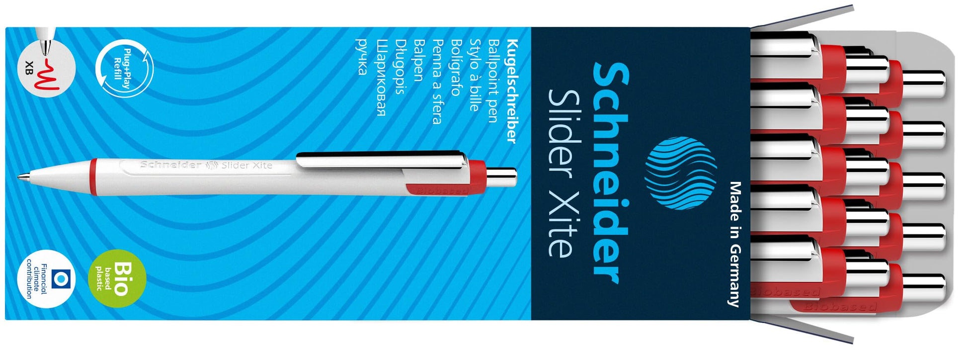 Schneider Slider Xite XB (Extra Broad) Ballpoint Pen, Refillable + Retractable, 1.4 mm, White