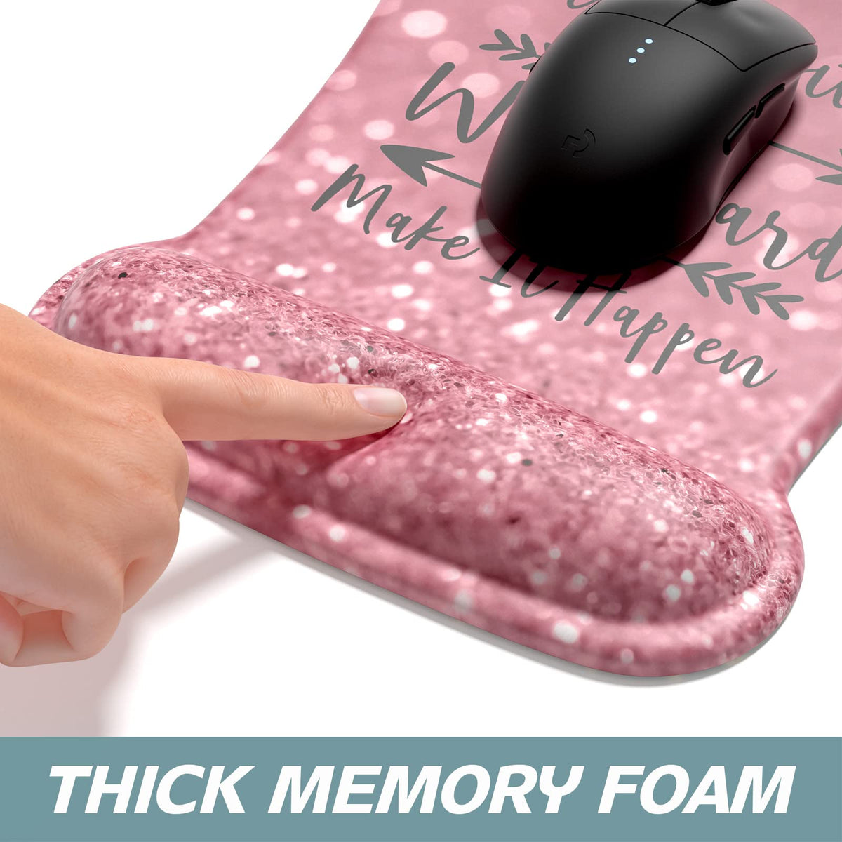 ITNRSIIET Mouse Pad Wrist Support Keyboard Wrist Rest Pad Ergonomic Mousepad Non-Slip Memory Foam