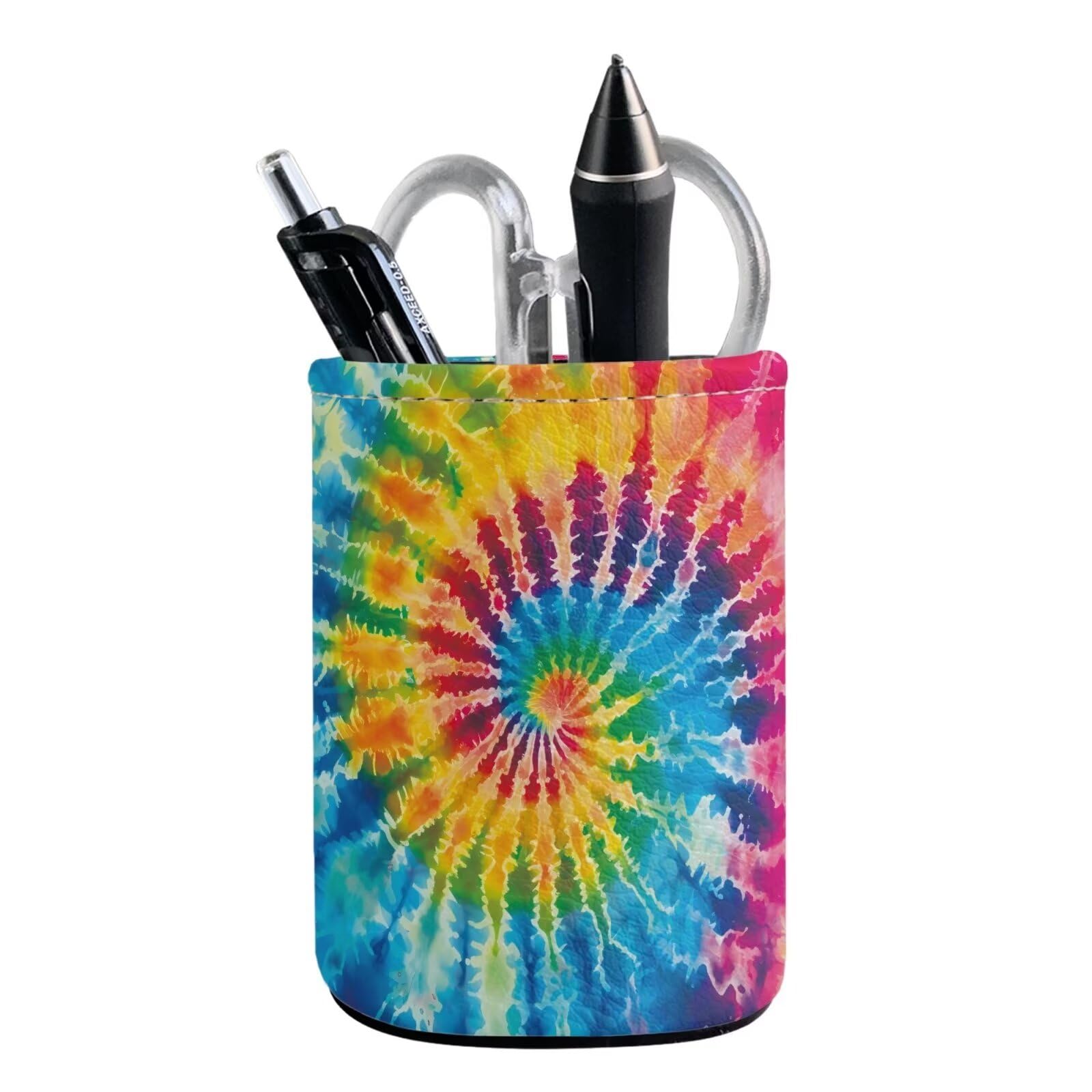 BIGCARJOB Rainbow Tie Dye Pencil Holder Pen Organizer Kids Adult Office Pencil Cup Tie Dye Print