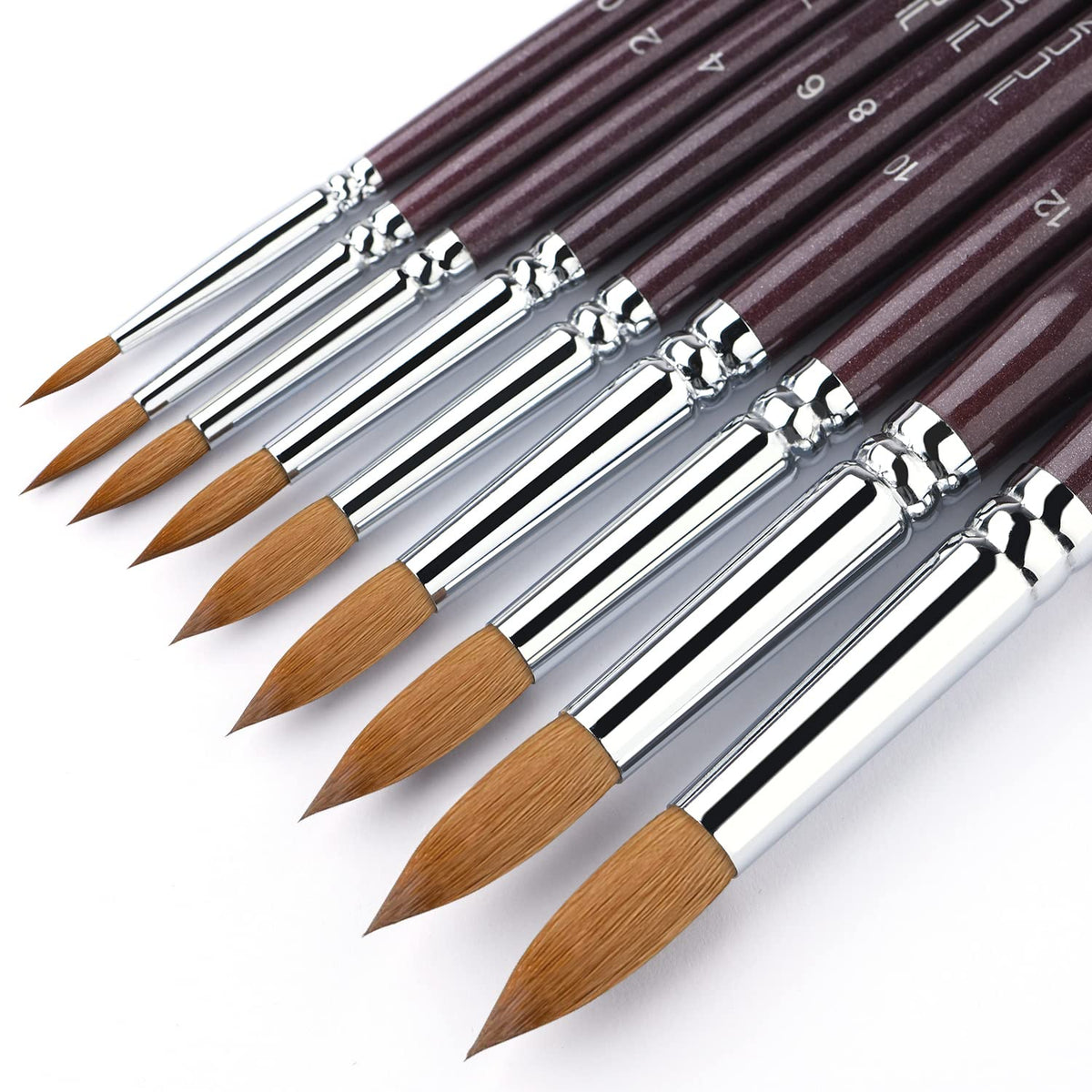 Sable Watercolor Brushes 9pcs Professional Superior Kolinsky Watercolor Paint Brushes for Artists
