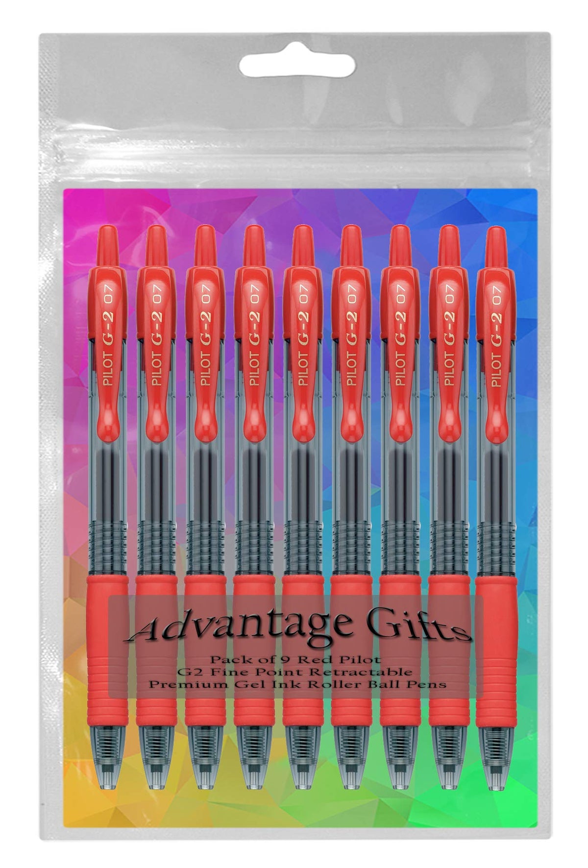 Advantage Gifts G2 Retractable Premium Gel Ink Roller Ball Pens Fine Point Fine Point (.7mm) Red