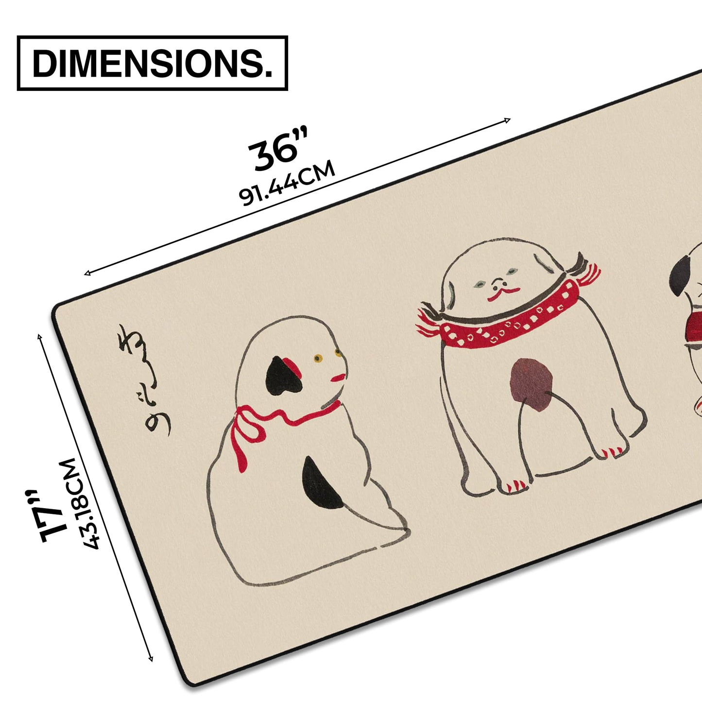 MPCO. Little Doggies Gaming Desk Pad, 36" x 17" Duraglyde Fabric Desk Mat