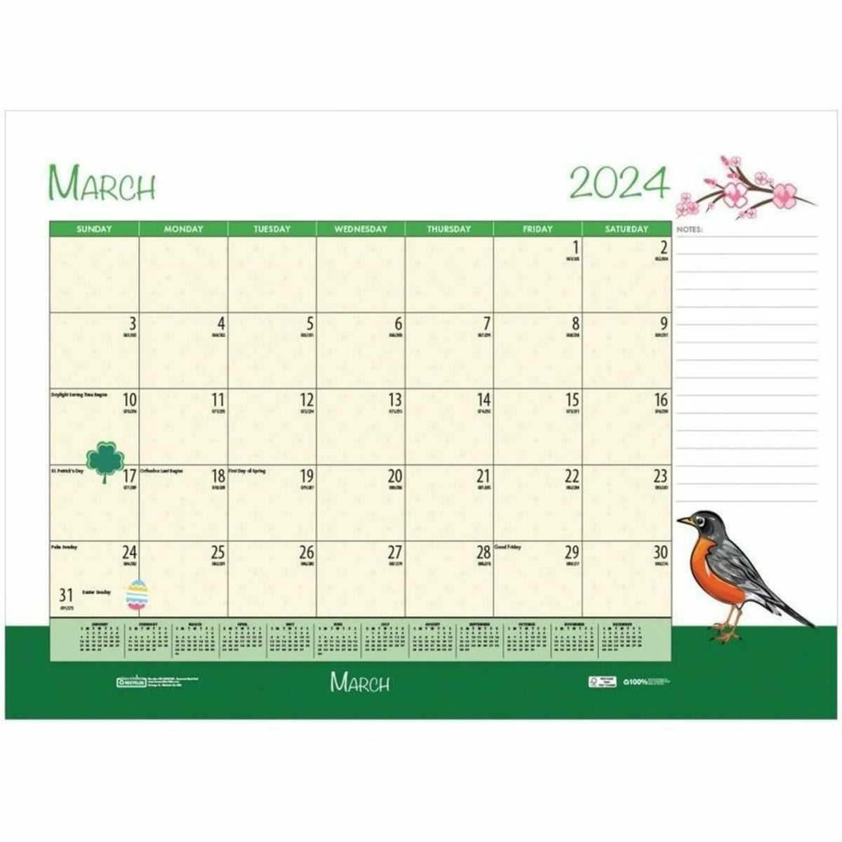 House of Doolittle 2022 Monthly Desk Pad Calendar, Seasonal, 22 x 17 inches, January - December