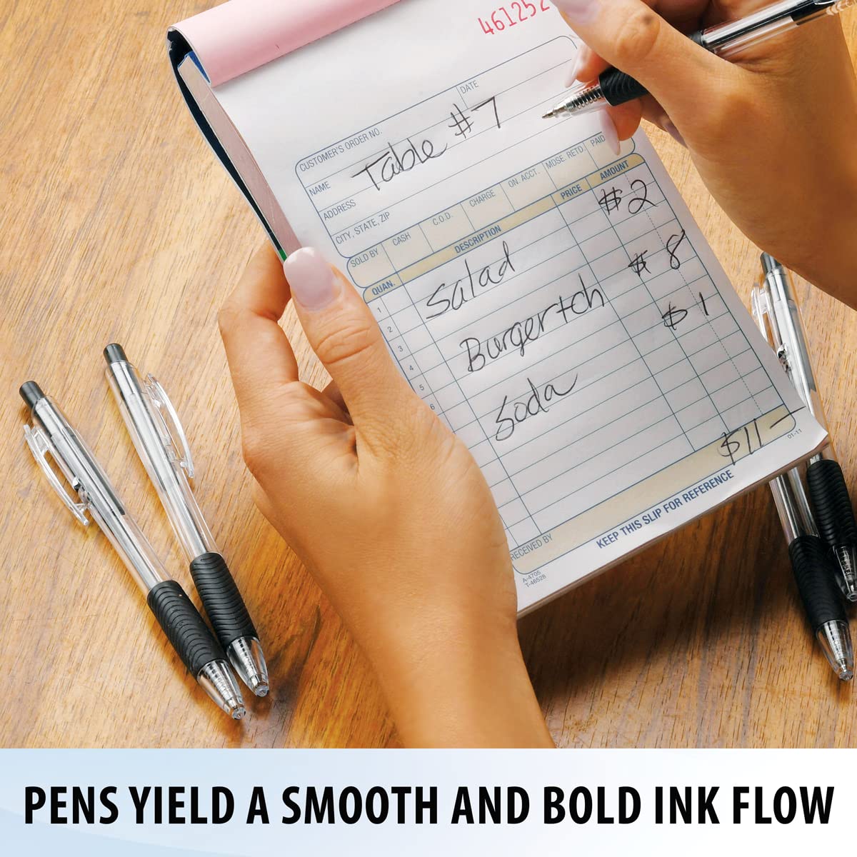 Inc. ClipClicks Retractable Ballpoint Pens - Bulk 1.0-mm Medium-Point Pen Set With Comfort Grip for