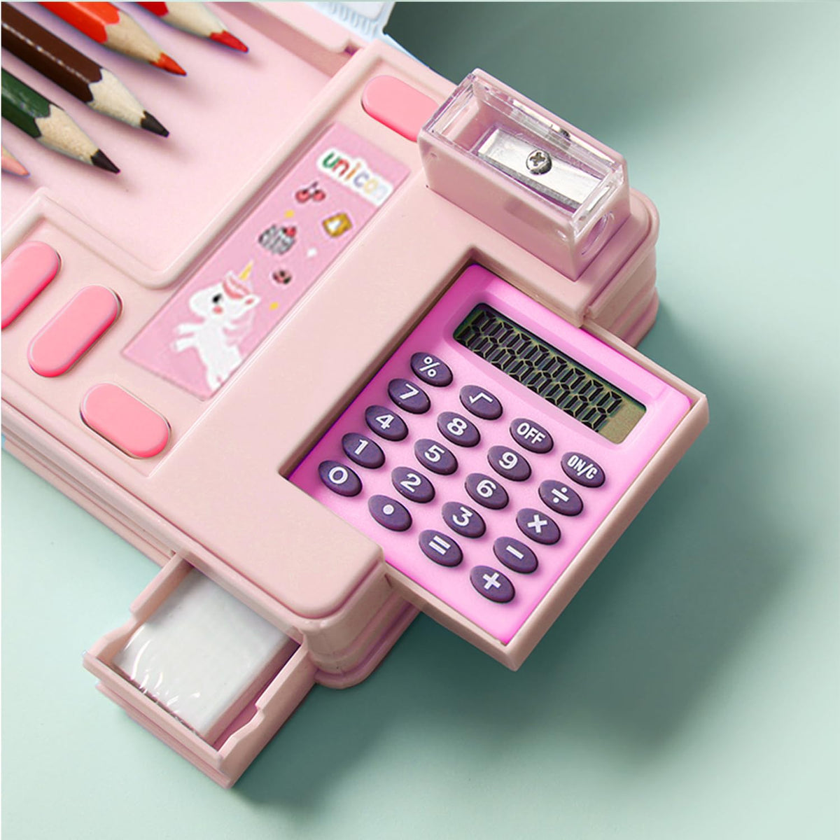 Ristpal Pop Up Multifunction Pencil Case, Cute Cartoon Pen Box Organizer Stationery with