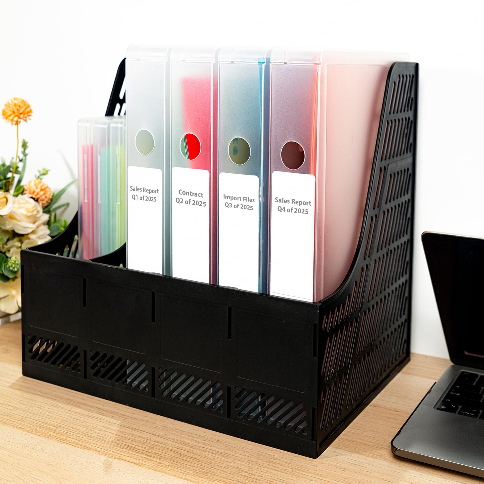 Mickiewicz 4 Packs A4 Paper Storage Boxes, 8.5 x 11 Plastic Portable Project Case for US Letter