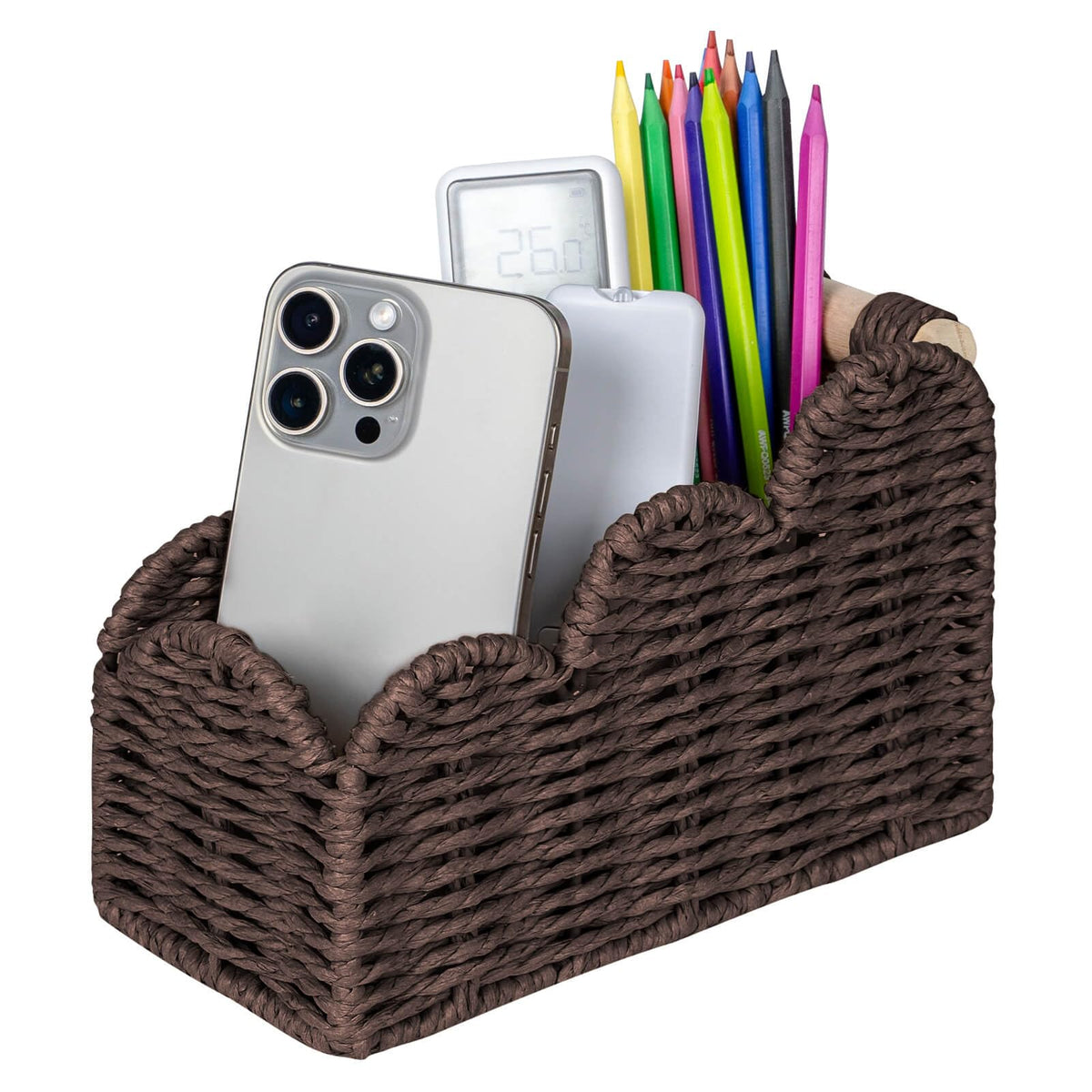 CubesLand Bedside Table Desk Organizer Caddy, Remote Pen&Pencil Holder Cup