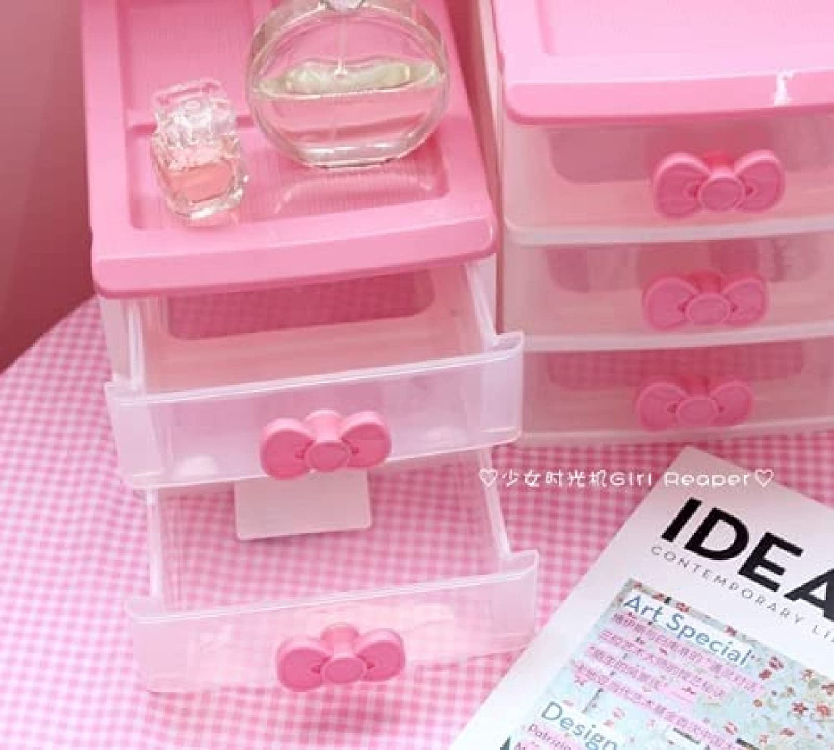 PEXIZUAN Kawaii Makeup Organizer/ Desk Organizer for Room Accessories. Desk/ Room Decor for Room