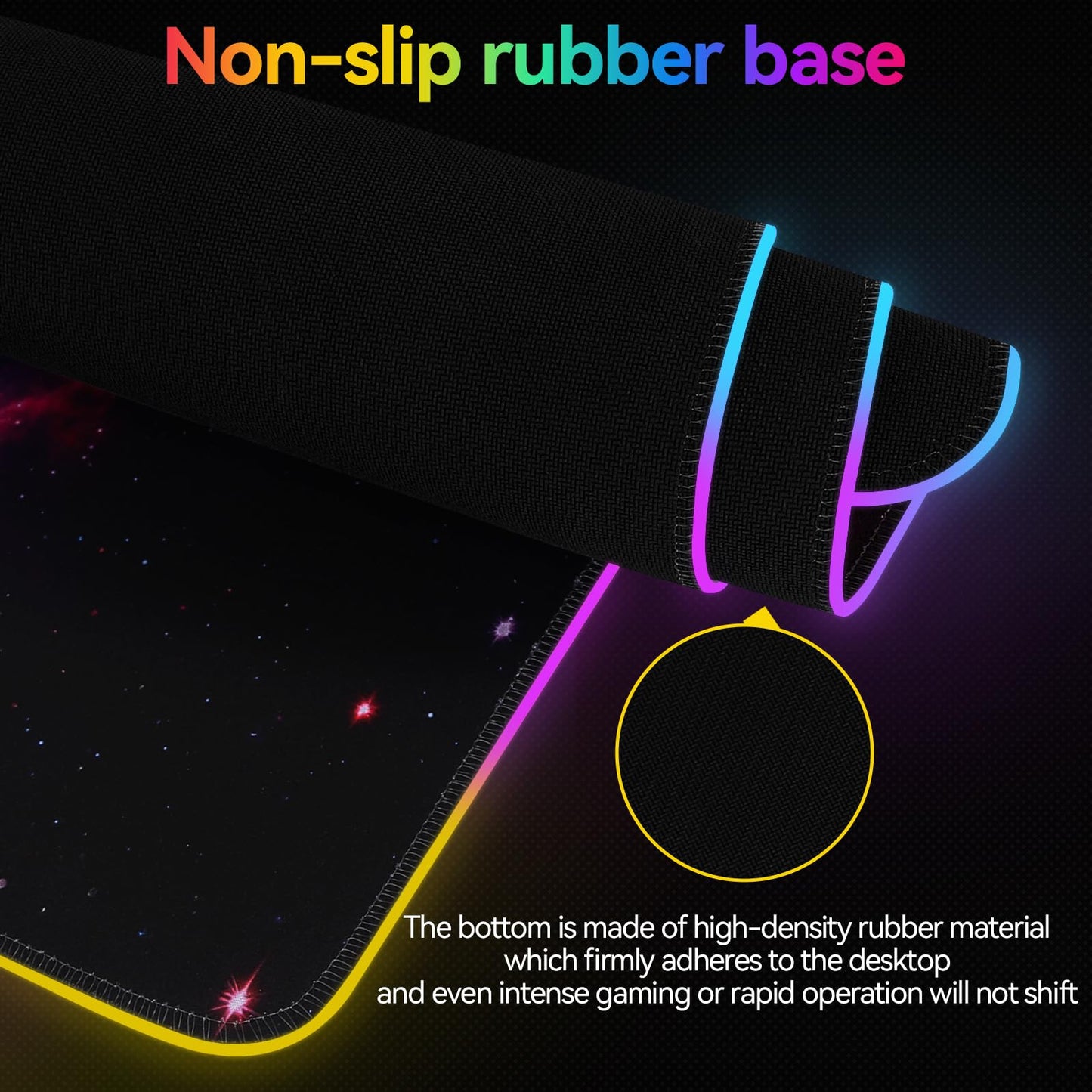 TIDALSOIL RGB Gaming Mouse Pad, Starry Sky 31.5x11.8 in LED Desk Mat