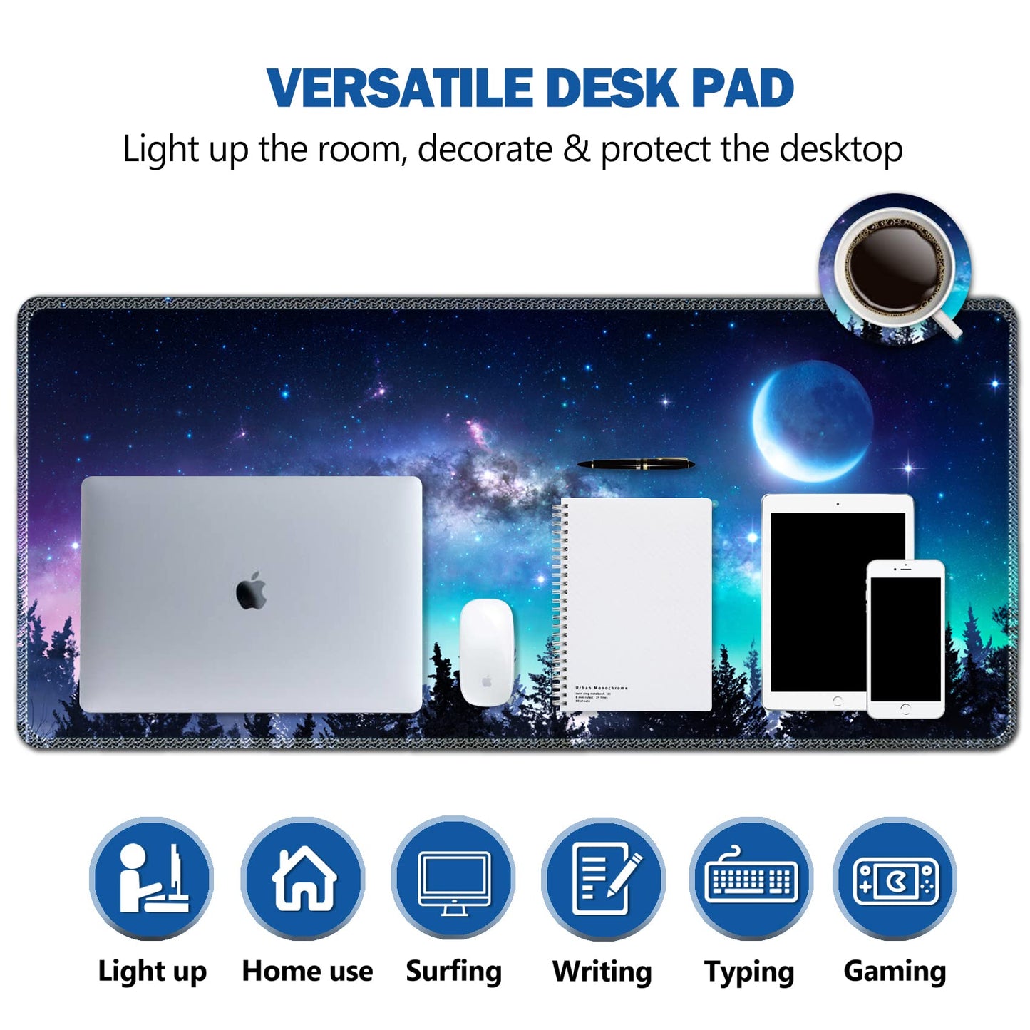 Large Gaming Mouse Pad, AIMSA Extended Mouse Pad with Stitched Edge, XL Keyboard Mouse Mat Non-Slip