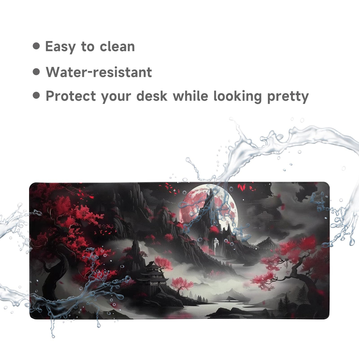Gaming Mouse Pad Desk Pad XL Large Mouse Mat Office Decor Accessories (Dark Moon)