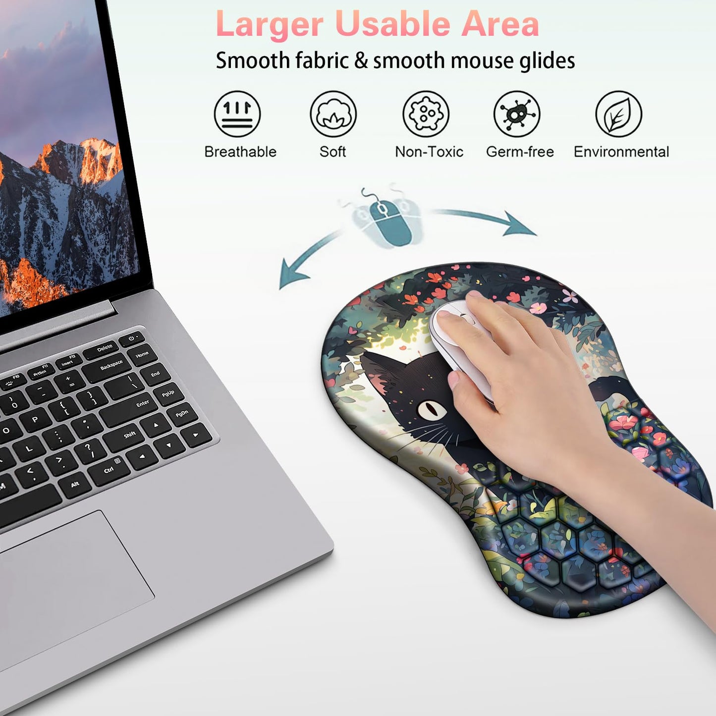 Mouse Pad with Wrist Rest, Canjoy Ergonomic Wrist Support with Massage