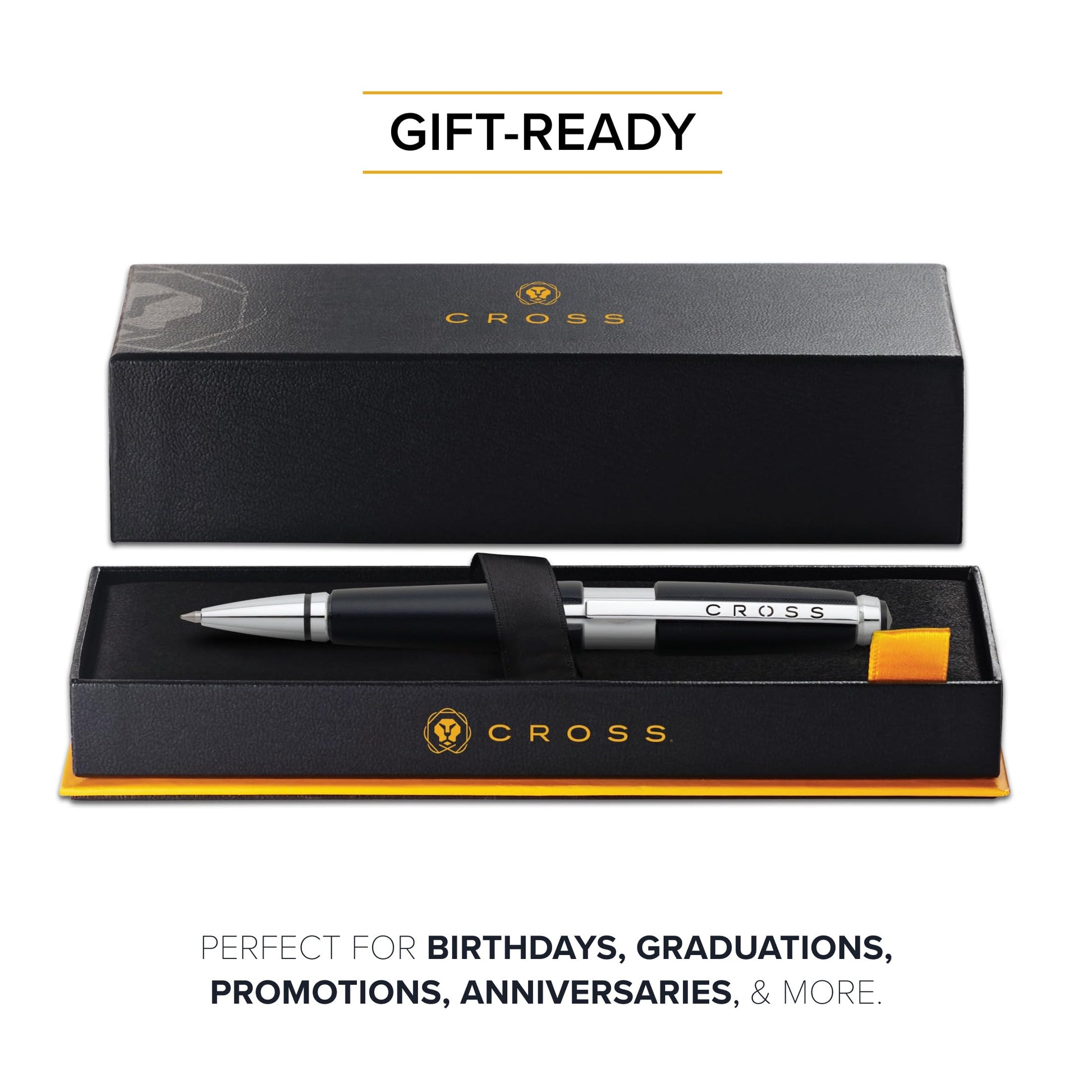 Cross Edge Jet Black Gel Rollerball Pen, Medium Point, Black Ink