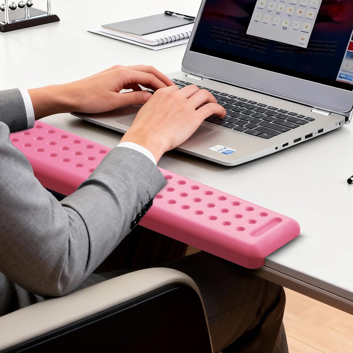 Leolee L-Shaped Desk Long Wrist Rest Elbow 60CM, Pink Arm Rest for Desk