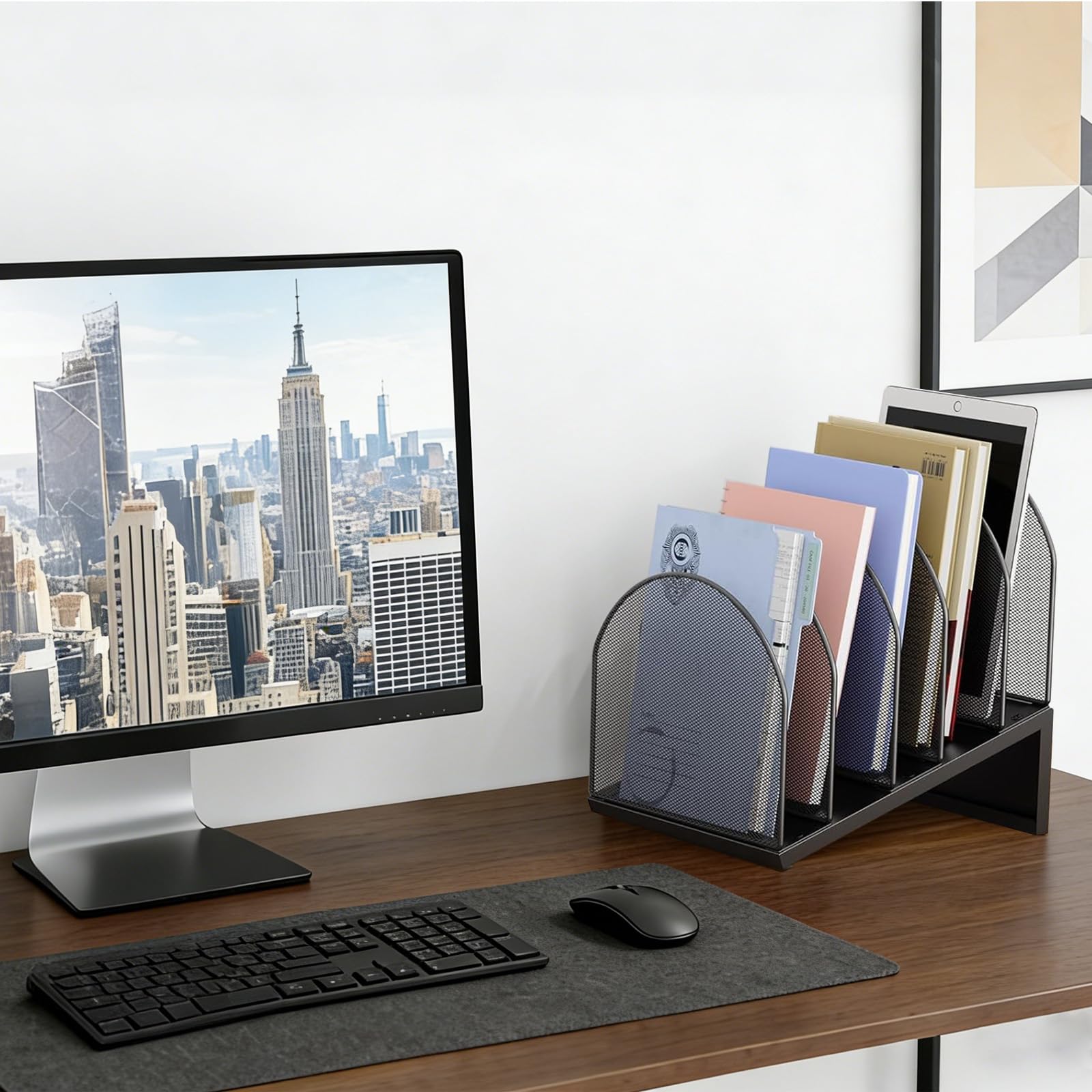 gianotter Desktop File Organizer with 5 Compartments