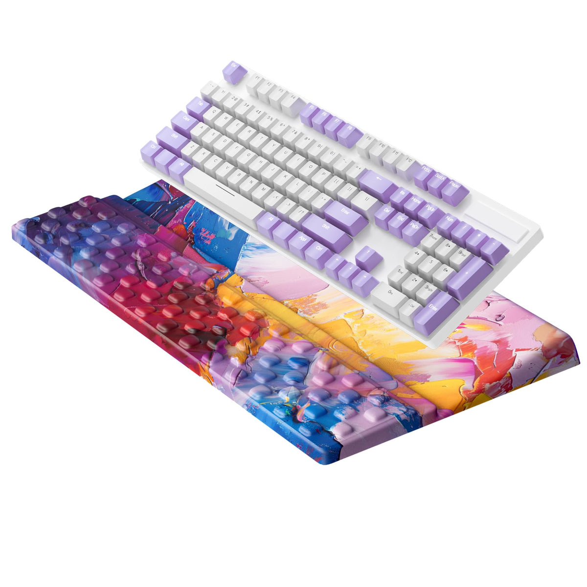 Ospelelf Keyboard Wrist Rest, Ergonomic Memory Foam Wrist Support for Typing & Gaming, Tilted