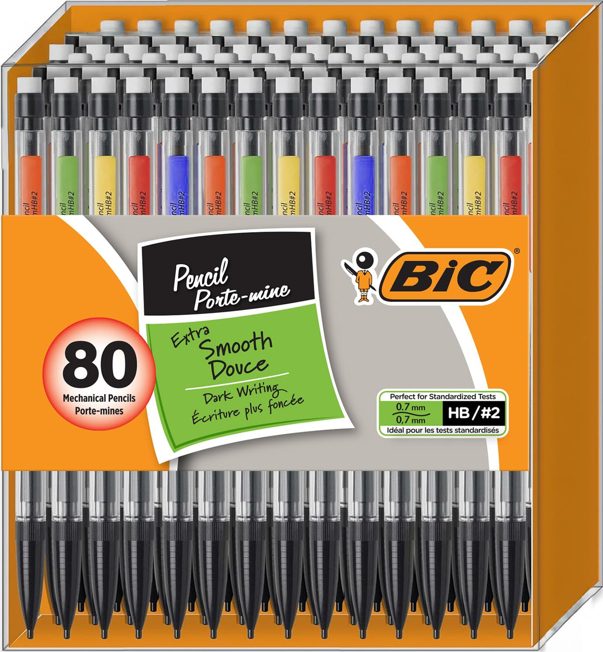 BIC Mechanical Pencils #2 Xtra Smooth, 0.7mm Medium Point, 80 Pack