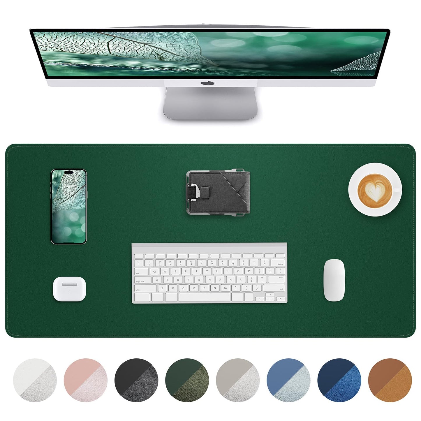 Leather Desk Pad Protector,Desk Mat,Large Mouse Pad, Non-Slip Desk Pad, Waterproof PU Leather Desk