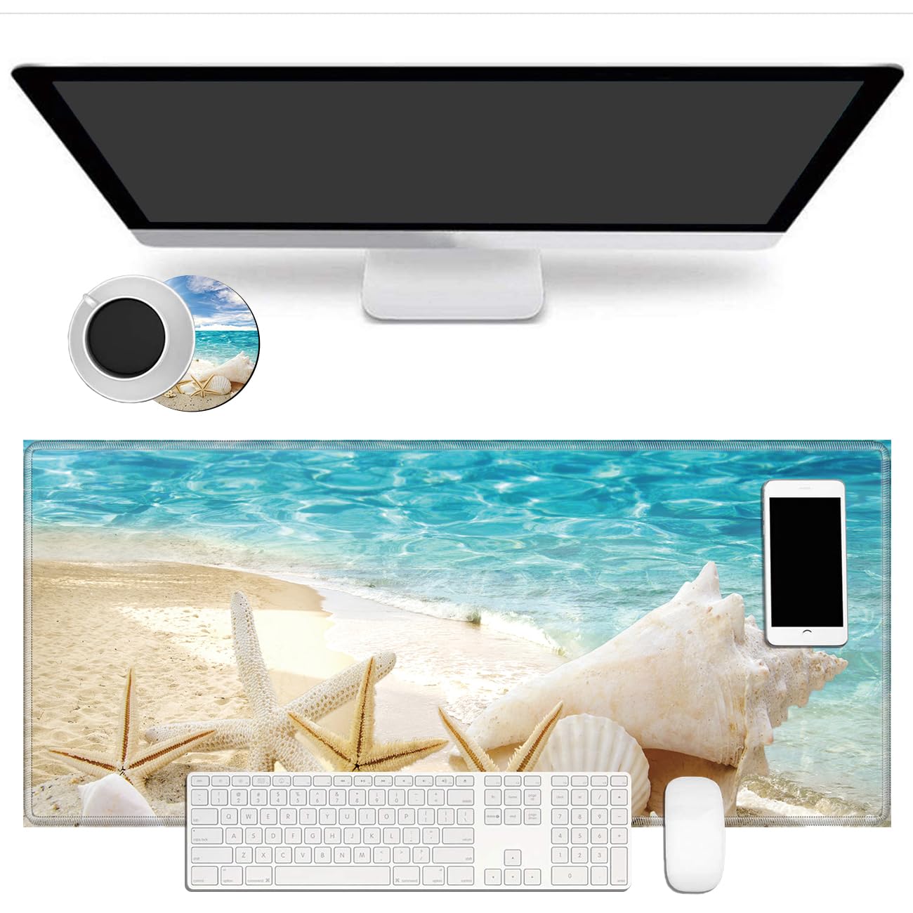 Big Desk Pad (31.5 X 11.8 Inch) Desk Mat Accessories for Women Men Desk Protector Extended Mouse