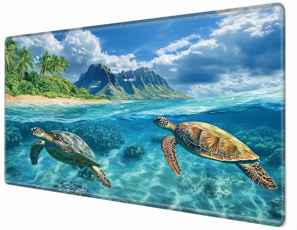 36x24 Desk Mat Sea Turtle Mouse Pad Oversized Huge Mousepad Gaming XXXL Extra Large Desk Pad Giant