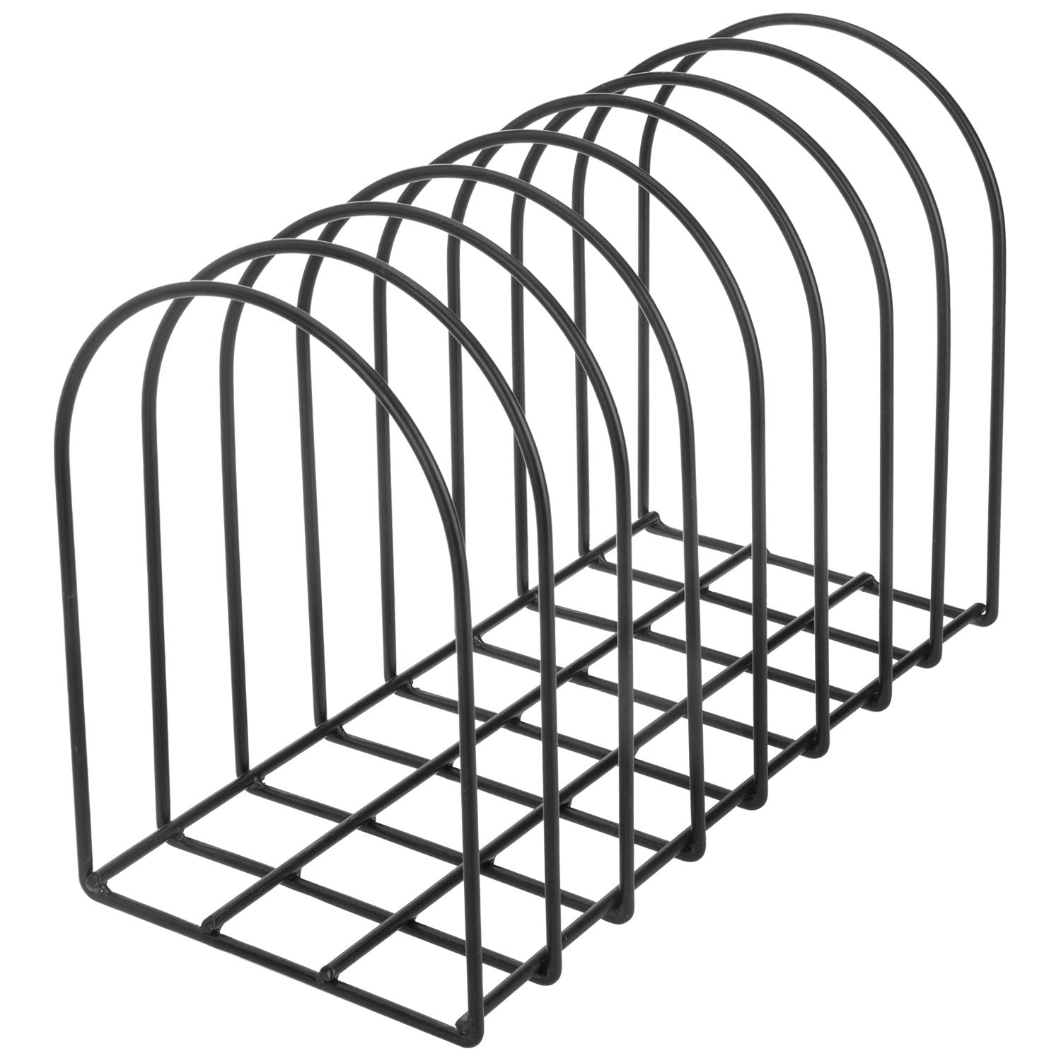 MyGift Large Desktop Document Holder, Black Metal Wire File Folder Organizer Rack with 8-Slots and
