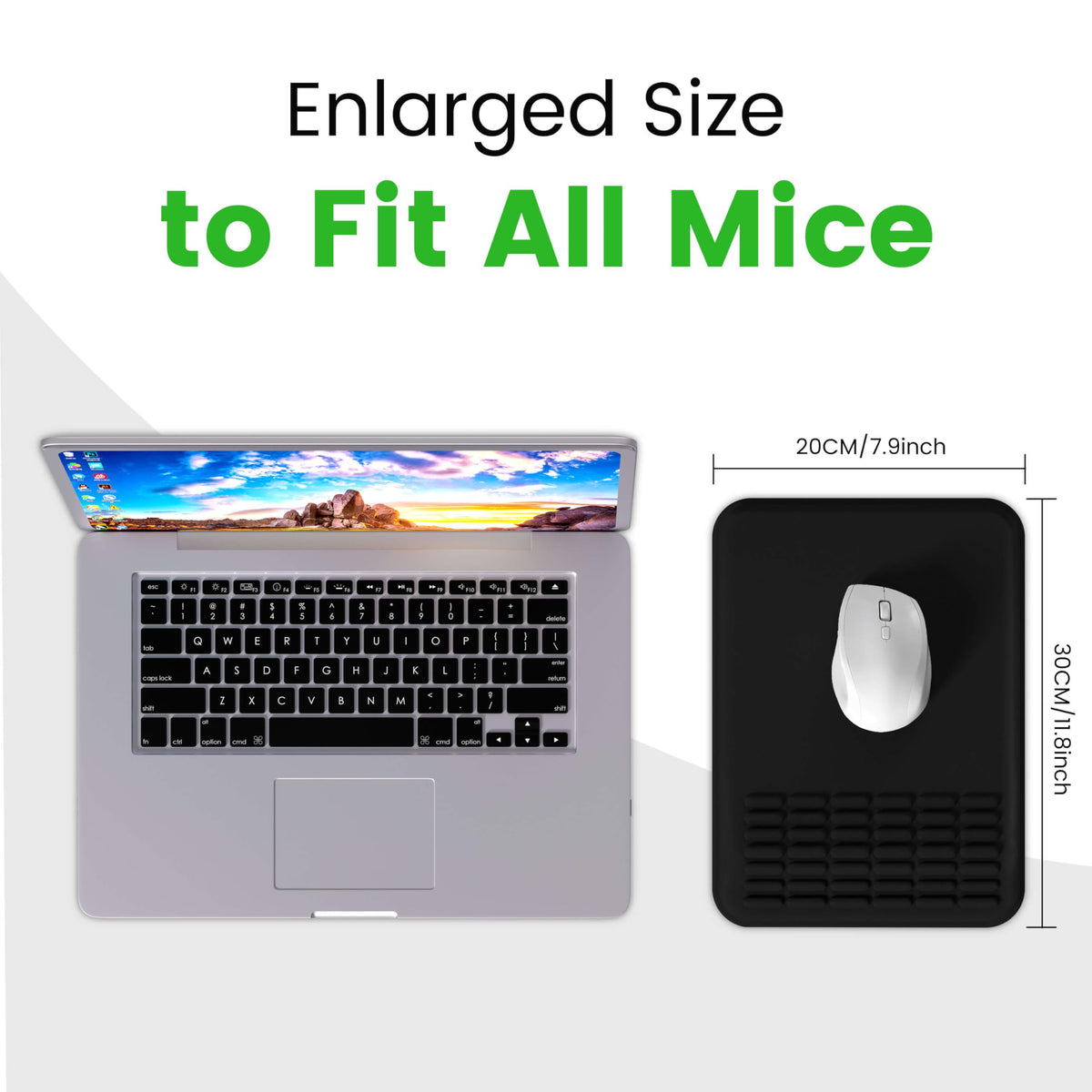 MEKASS Mouse Pad with Wrist Rest, Ergonomic Slope Mousepad for Carpal Tunnel Pain Relief, Memory