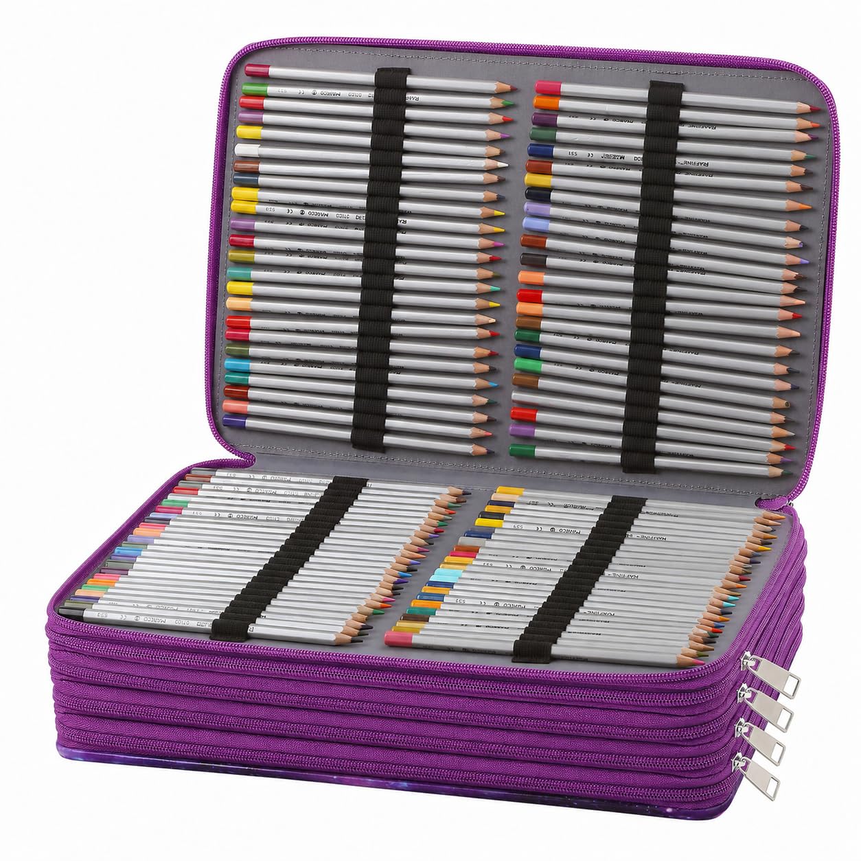 Lbxgap 480 Individual-Slots Colored Pencil Case w/Handle & Shoulder Strap