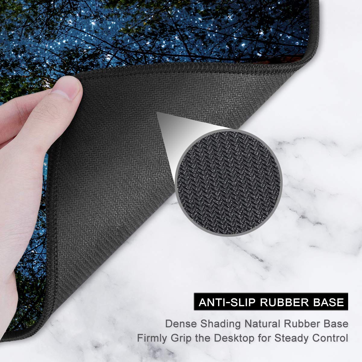 Auhoahsil Large Gaming Mouse Pad, XXL 35.4 x 15.7 in Desk Mat, Night Sky