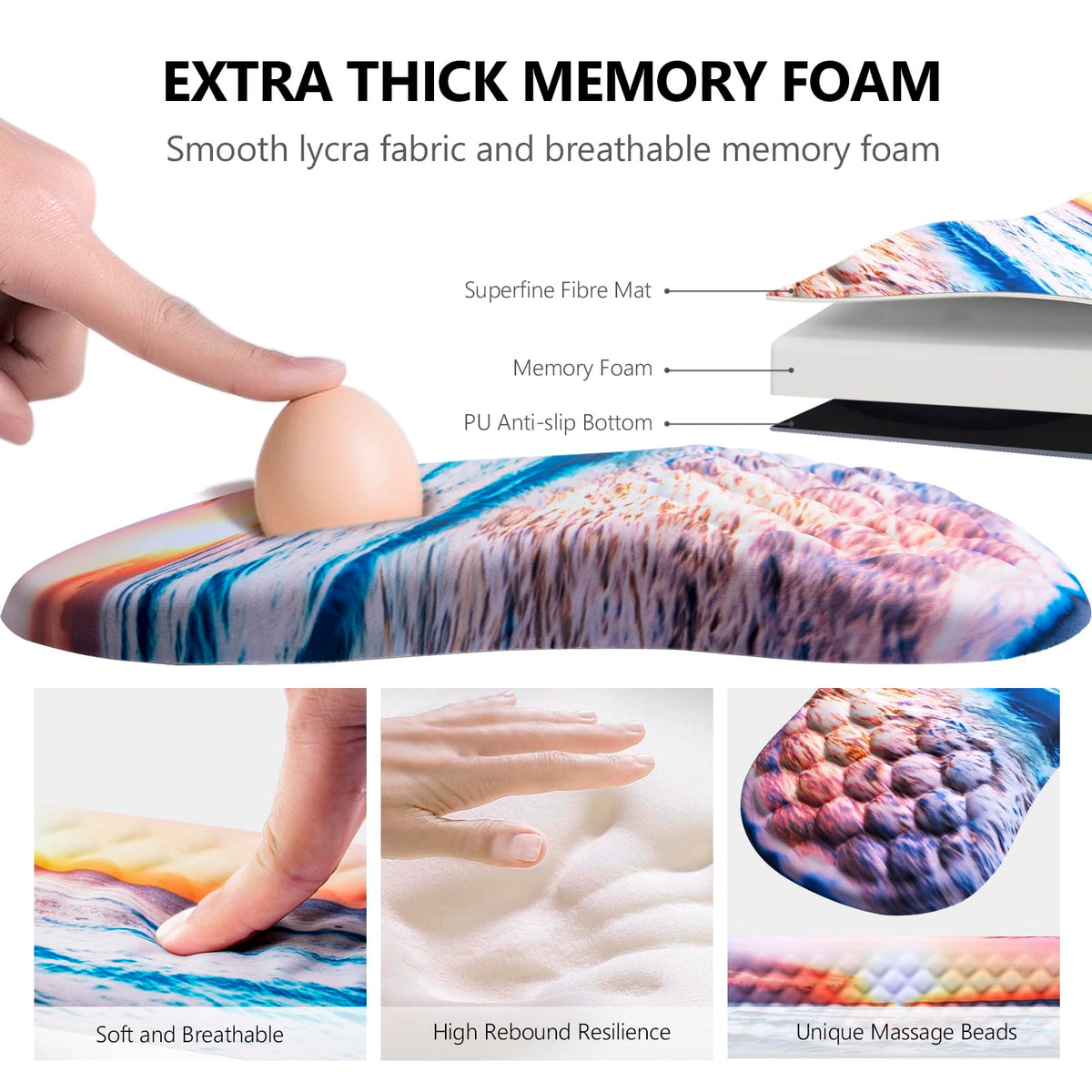 Laokiiy Ergonomic Mouse Pad with Wrist Support and Keyboard Wrist Rest Set
