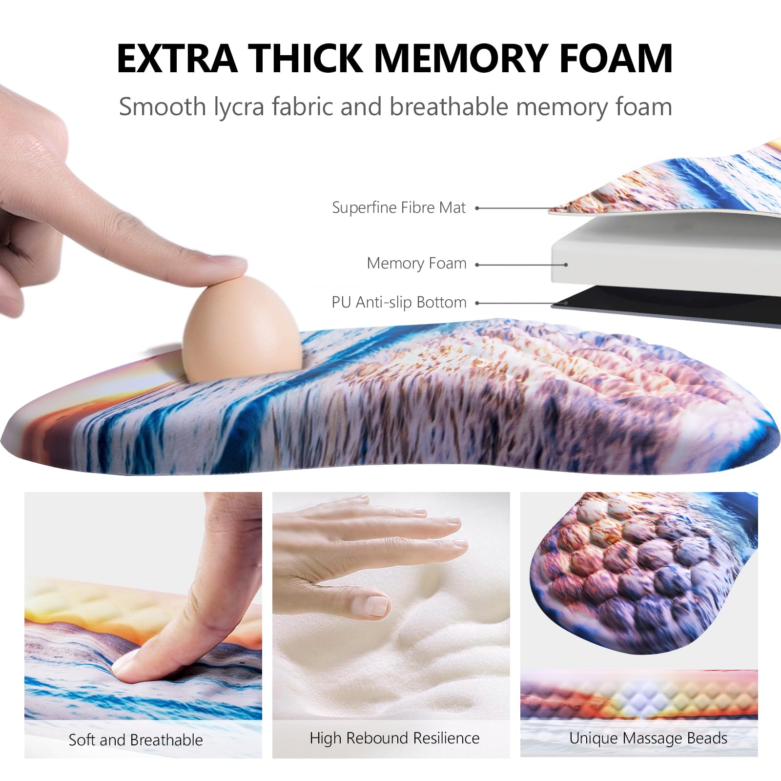 Laokiiy Ergonomic Mouse Pad with Wrist Support and Keyboard Wrist Rest Set