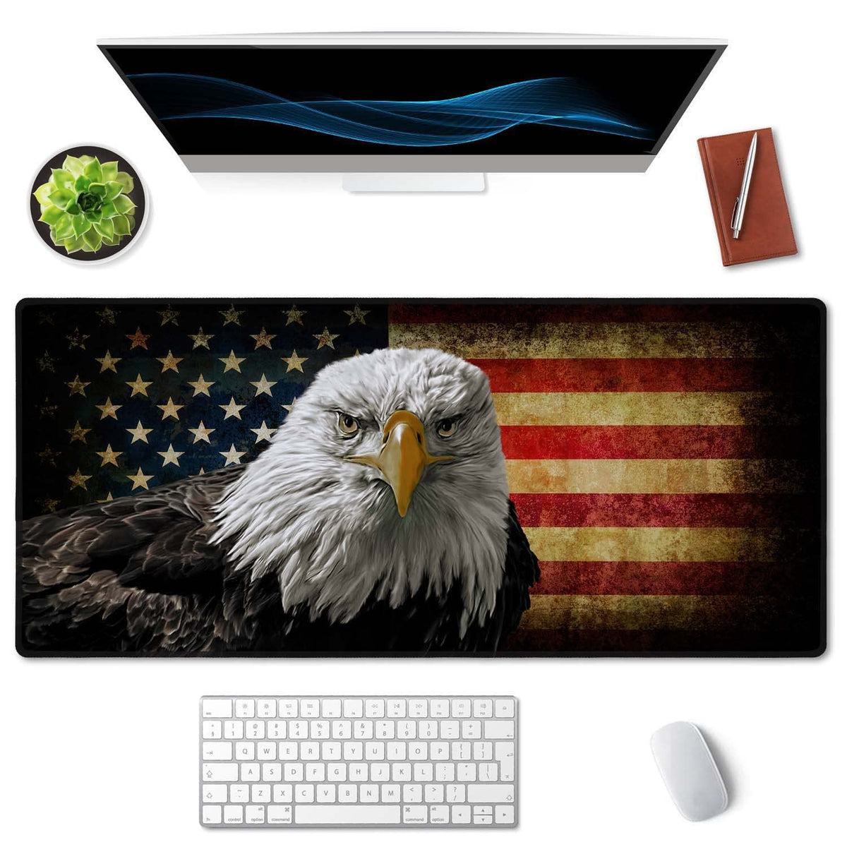 SSOIU Extended Gaming Mouse Pad - Non-Slip Water-Resistant Rubber Base Computer Keyboard Mouse Mat