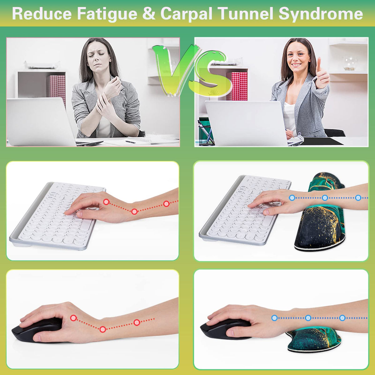 Canjoy Desk Mat with Wrist Rest, Keyboard and Mouse Pad Wrist Support Pad