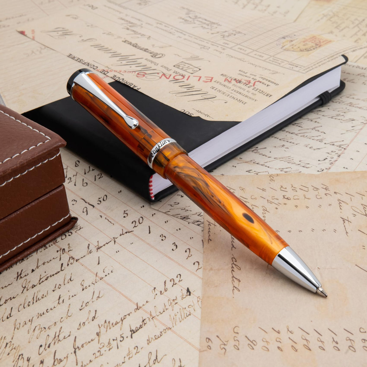 Conklin Duragraph Ballpoint Pen in Amber – Luxury Writing Instrument with Warm Amber Finish, Best