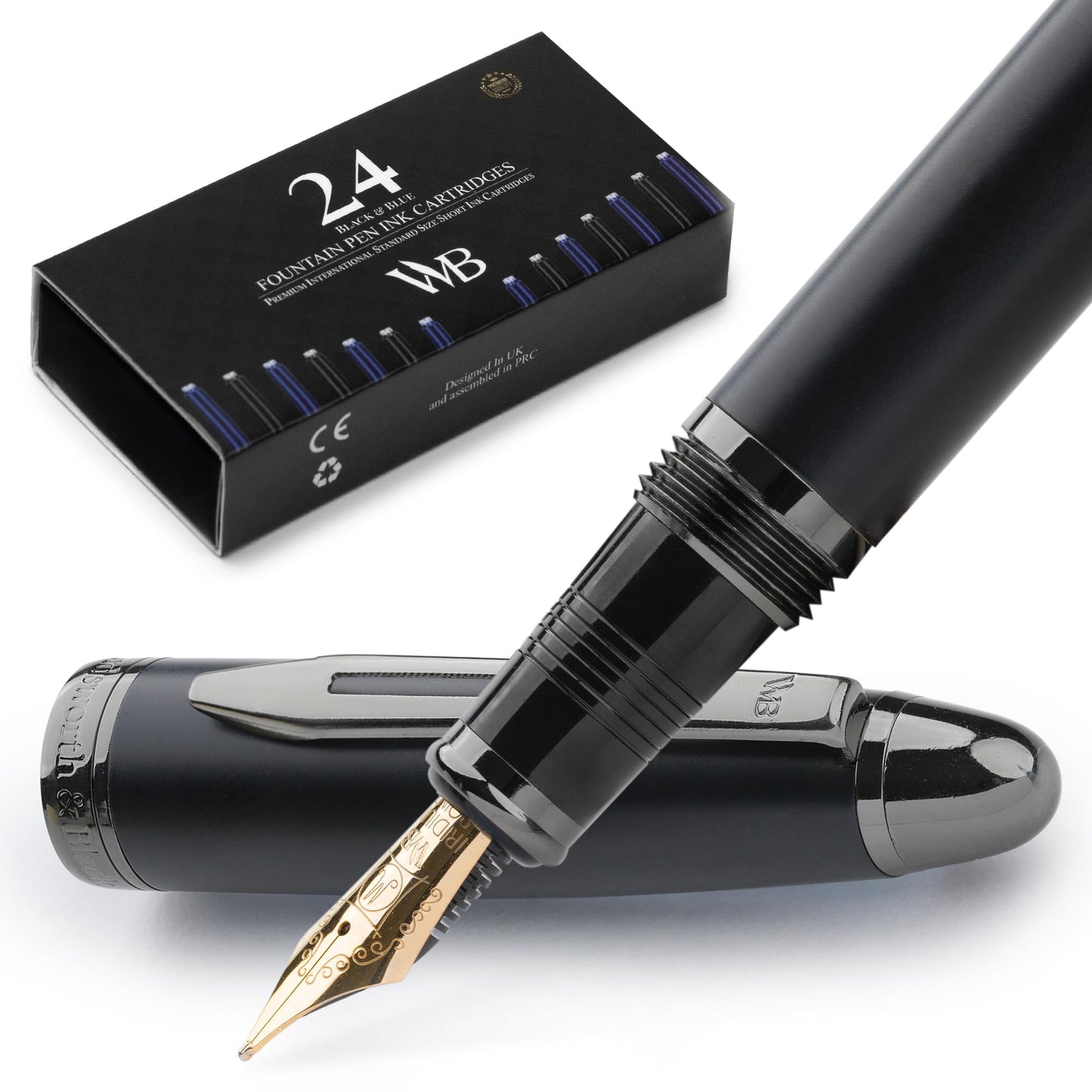 Wordsworth & Black Majesti Luxury Fountain Pen Set for Writing, Medium Nib