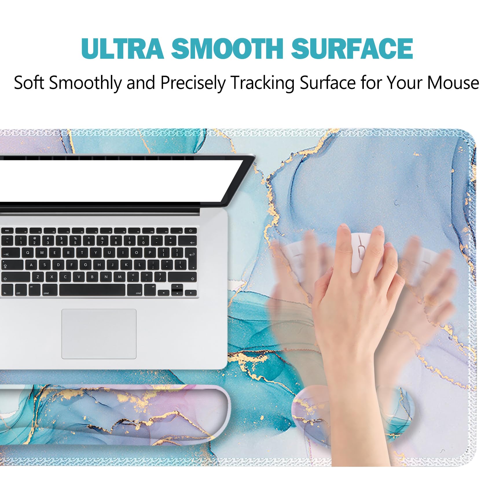 ToLuLu Extended Gaming Mouse Pad, Memory Foam Ergonomic Keyboard Mouse Wrist Rest Support Set