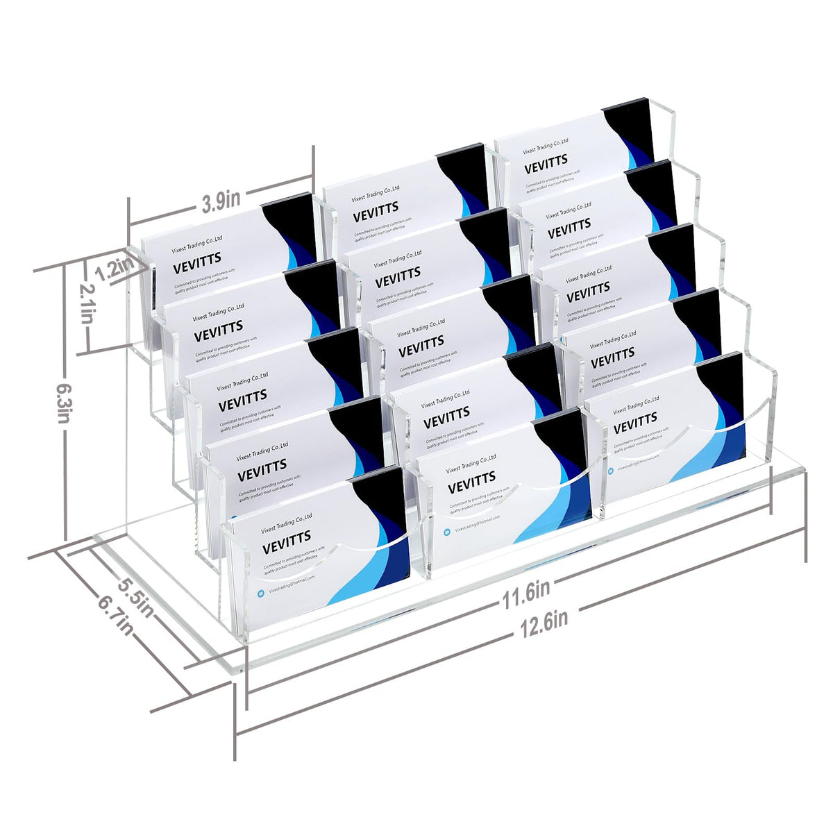 Vevitts Acrylic Business Card Holder for Desk Multiple Business Card Holders Business Card