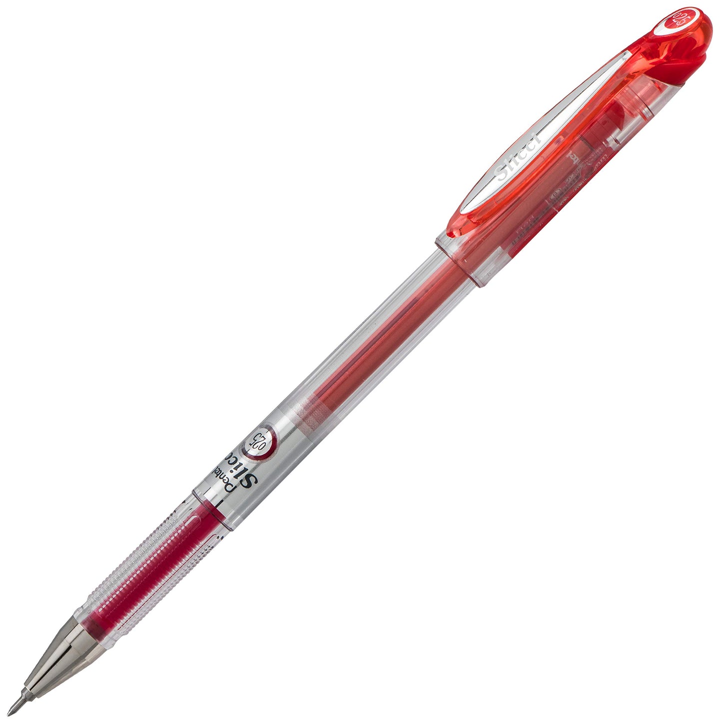 Pentel Arts Slicci 0.25 mm Extra Fine Gel Pen, Red Ink, Box of 12 (BG202-B)