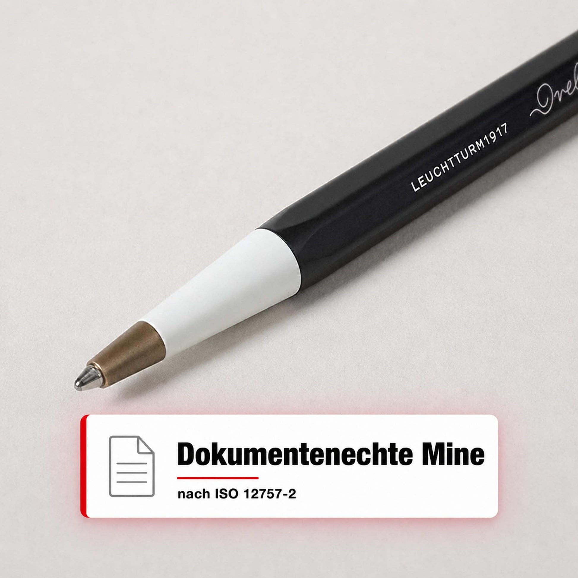 LEUCHTTURM1917 - Drehgriffel Writing Pen (Black) - Ballpoint Pen with Royal Blue Ink Included