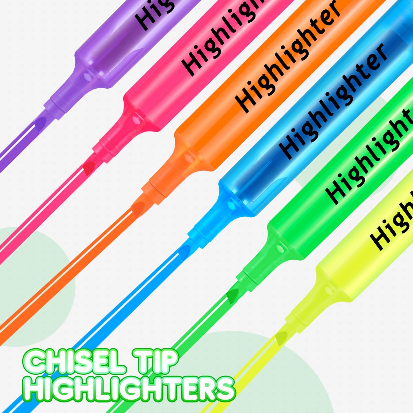 Qilery 72 Pack Tank Highlighters Bulk, Chisel Tip Markers,Green