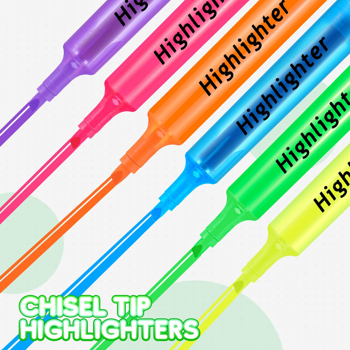 Qilery 72 Pack Tank Highlighters Bulk, Chisel Tip Markers,Green