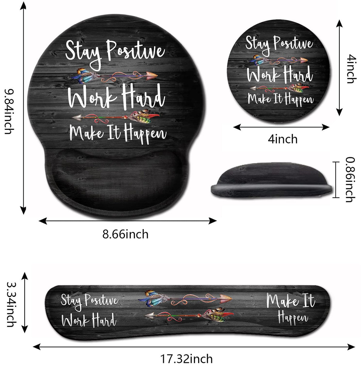 Ergonomic Mouse Pad with Gel Wrist Rest Support,Non-Slip PU Base for Computer Laptop Home Office