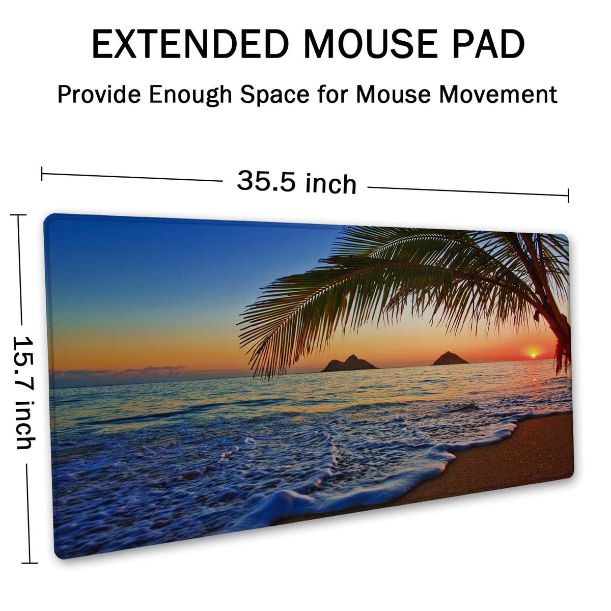 SSOIU Extended Gaming Mouse Pad - Non-Slip Water-Resistant Rubber Base Computer Keyboard Mouse Mat
