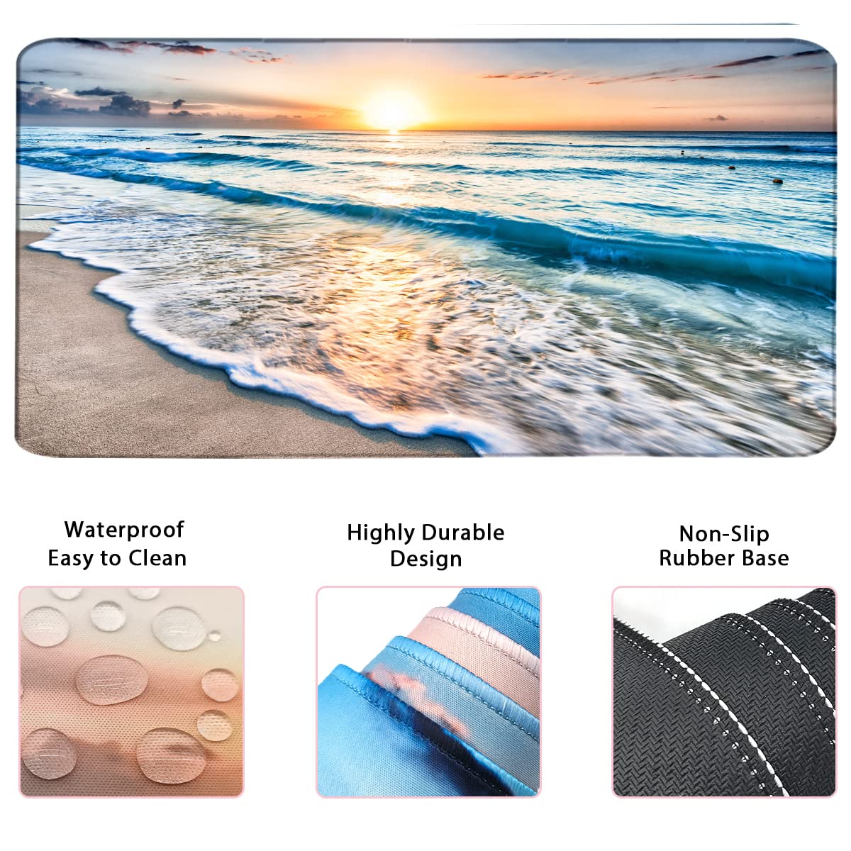 4-in-1 Large Gaming Mouse Pad, Keyboard Wrist Rest Pad & Wrist Support Mousepad Set, Extended Desk