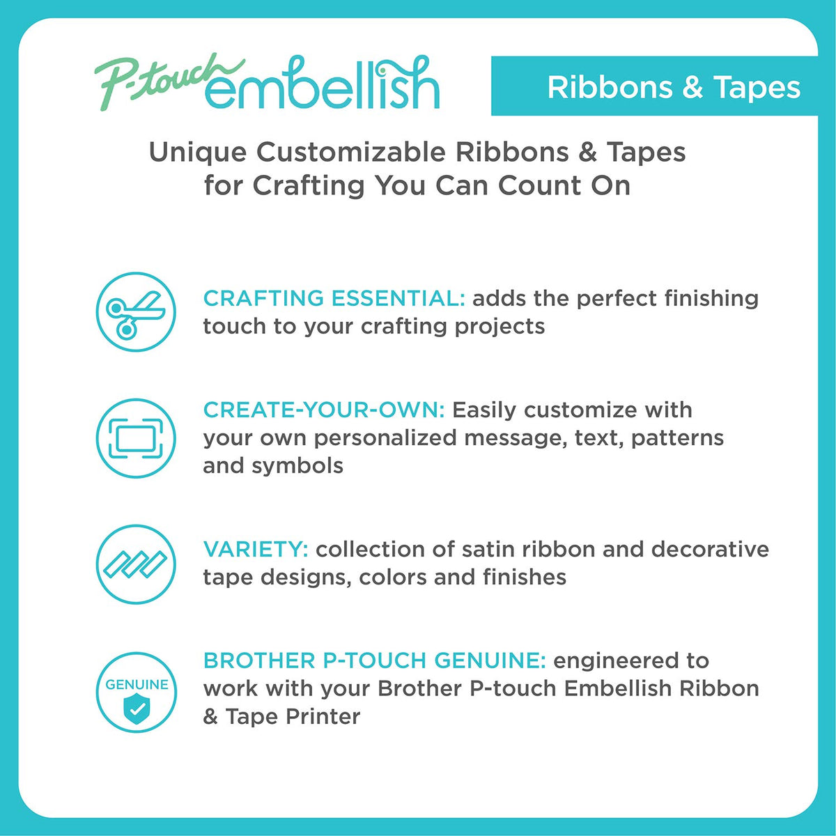 Brother P-Touch Embellish Gold Print on Mint Washi Tape TZeMT3403 - ~~½” Wide x 13.1’ Long for use